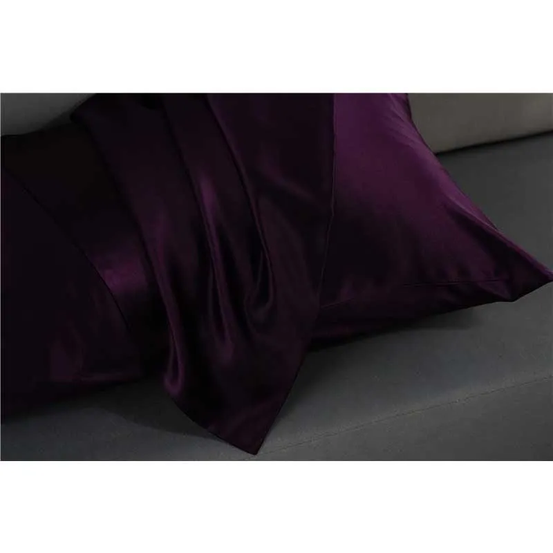 30 Momme silk pillowcase - queen - hidden zip - Deep Purple