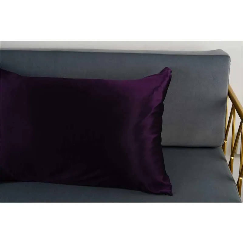 30 Momme silk pillowcase - queen - hidden zip - Deep Purple