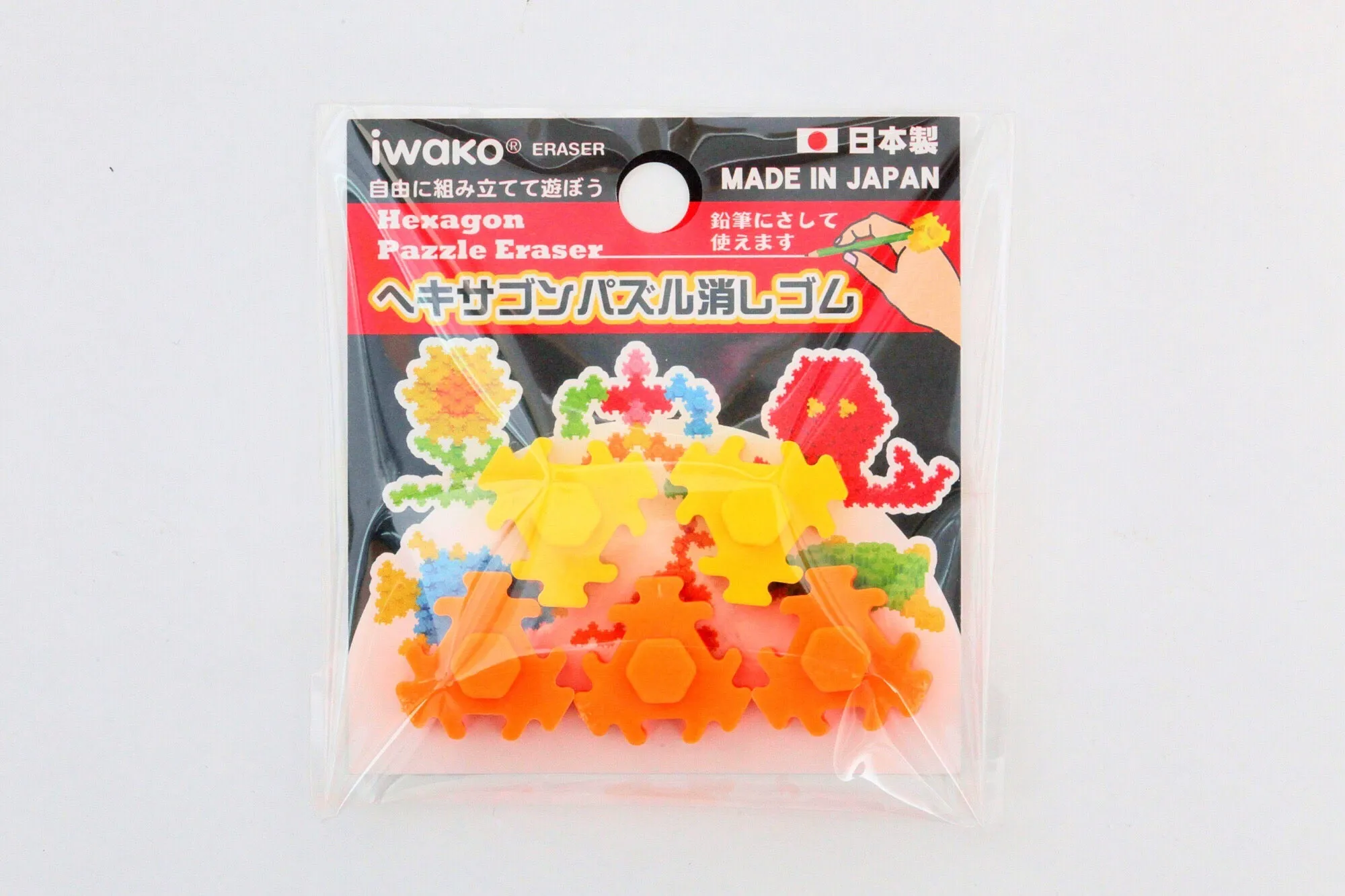 380251 IWAKO HEXAGON PUZZLE ERASERS-DISCONTINUED