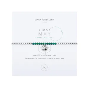 A Little May Birthstone Bracelet | Silver Plated with Green Agate