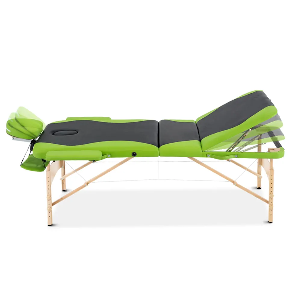 Adjustable Wooden Portable Massage Table, 3 Fold, 70cm - Zenses