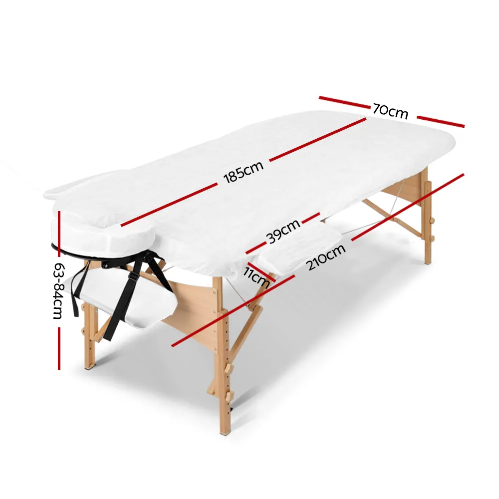 Adjustable Wooden Portable Massage Table, 3 Fold, 70cm - Zenses