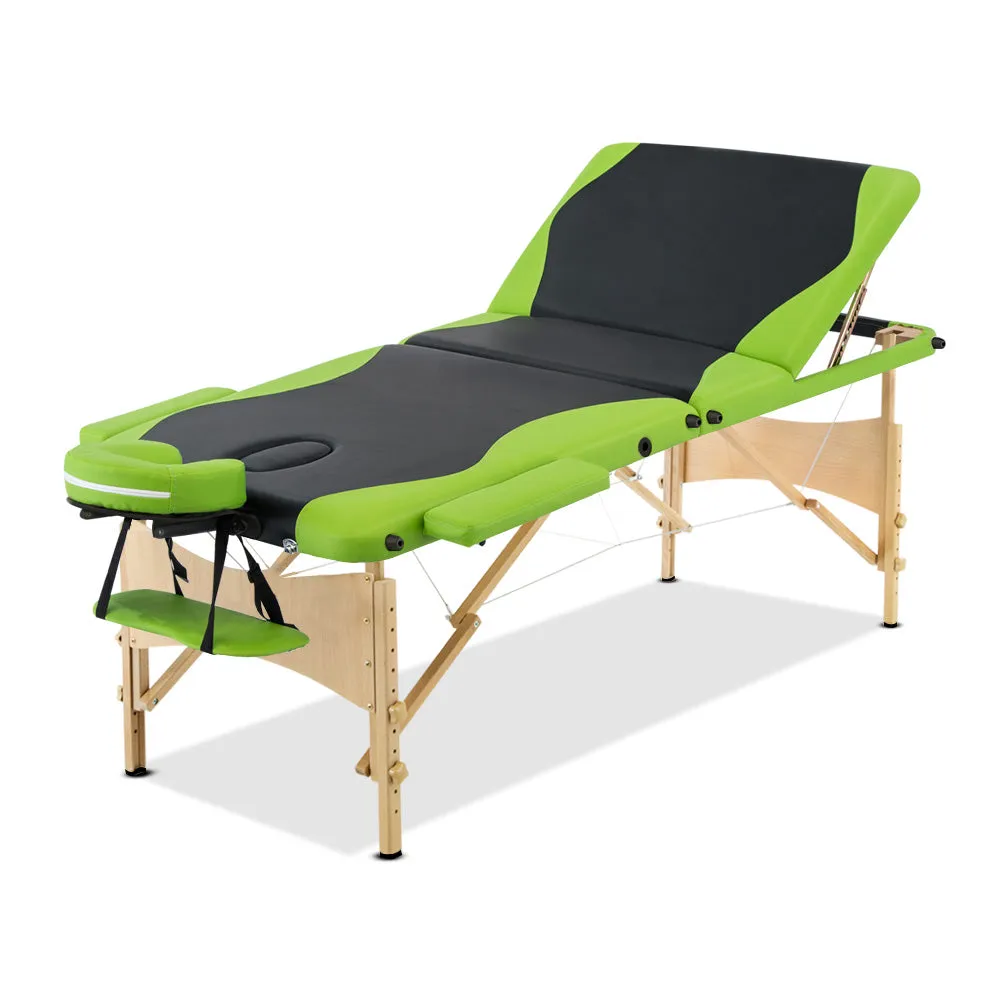 Adjustable Wooden Portable Massage Table, 3 Fold, 70cm - Zenses