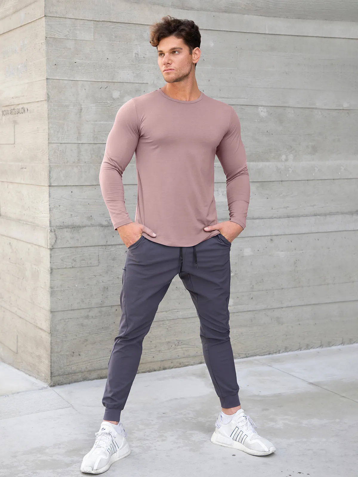 All Day Elite Curve-Hem Tee Long Sleeve