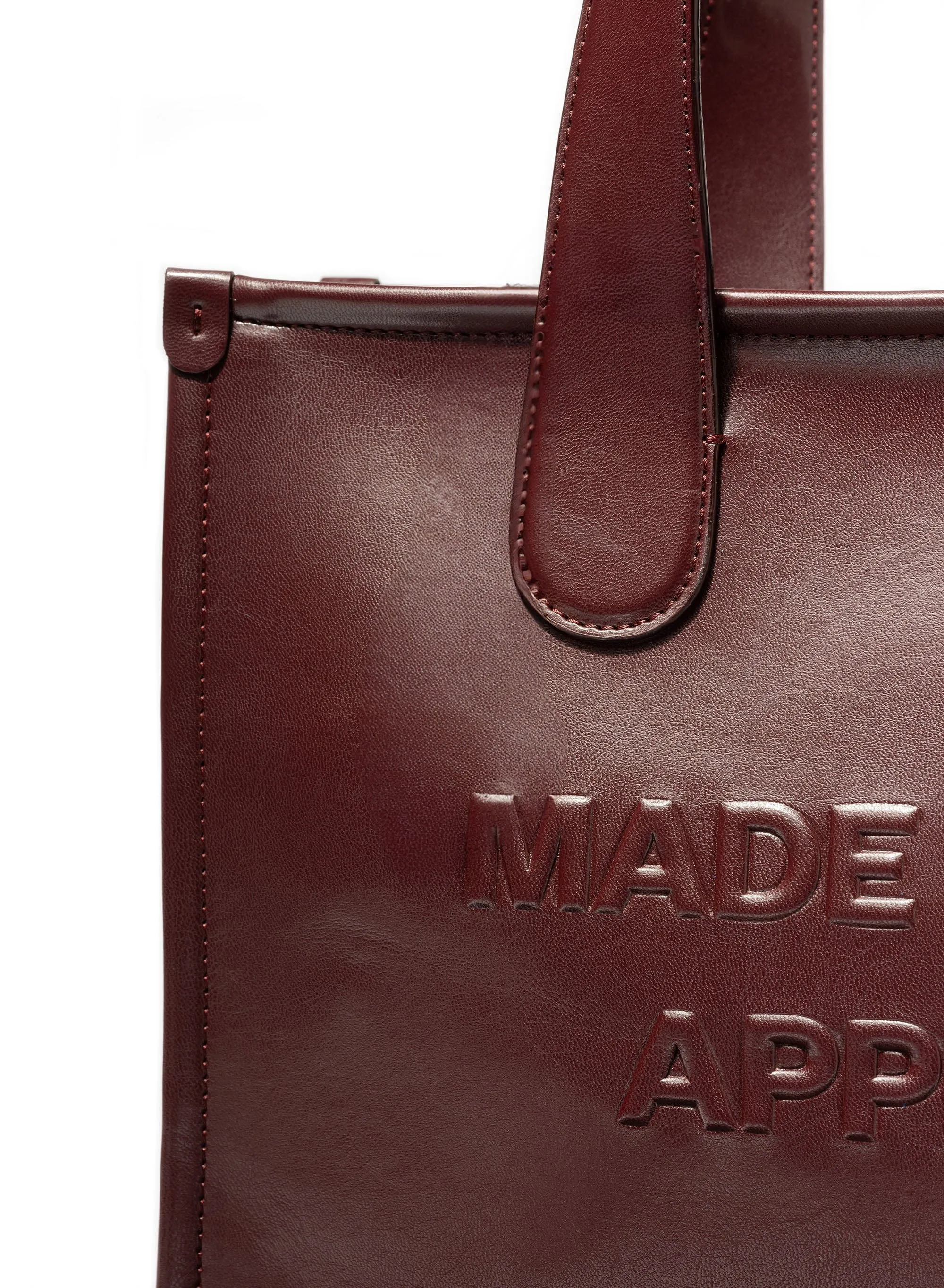 Alma L Apple Leather Vegan Tote Bag | Plum