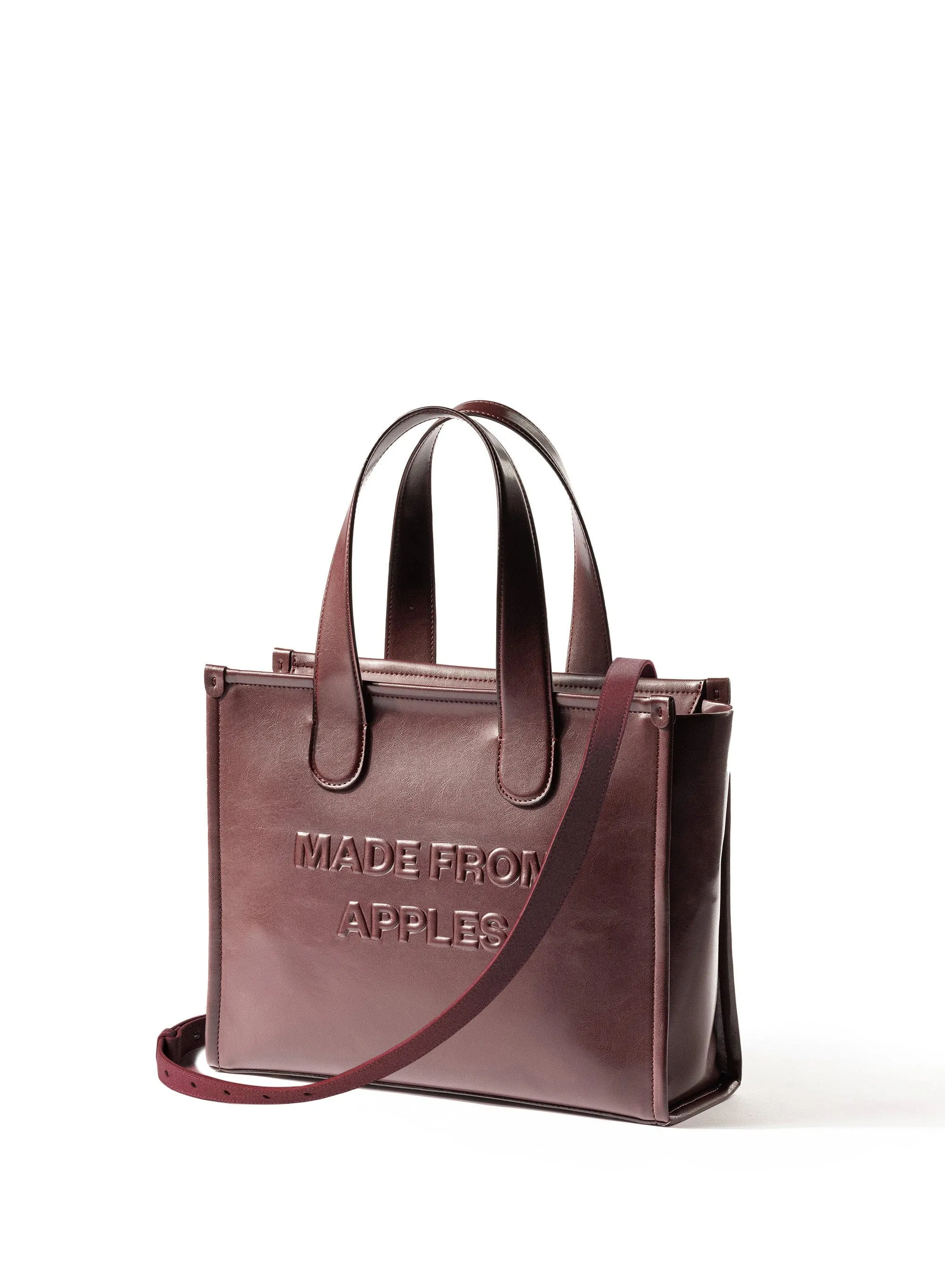 Alma L Apple Leather Vegan Tote Bag | Plum