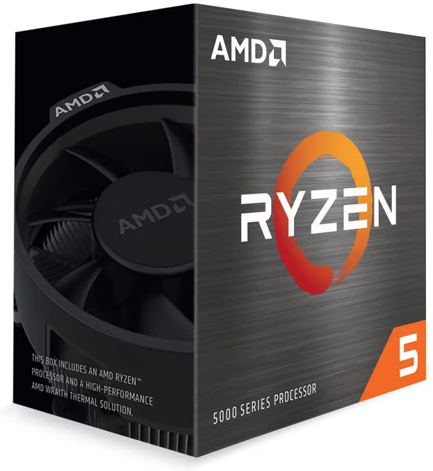 AMD Ryzen 5 5500 CPU with Wraith Stealth Cooler, AM4, 3.6GHz (4.2 Turbo), 6-Core, 65W, 19MB Cache, 7nm, 5th Gen, No Graphics