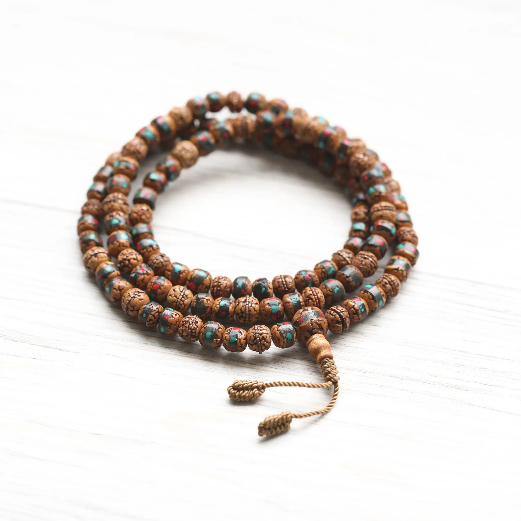 Art & Heritage Inlaid Rudraksha Mala Set