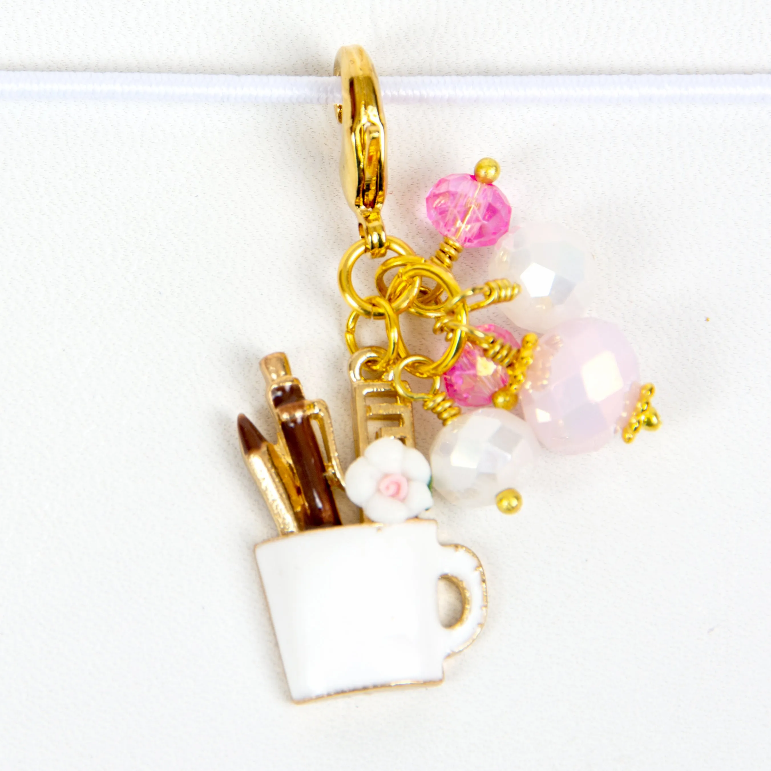 Artist's Coffee Cup Dangle Clip or Charm