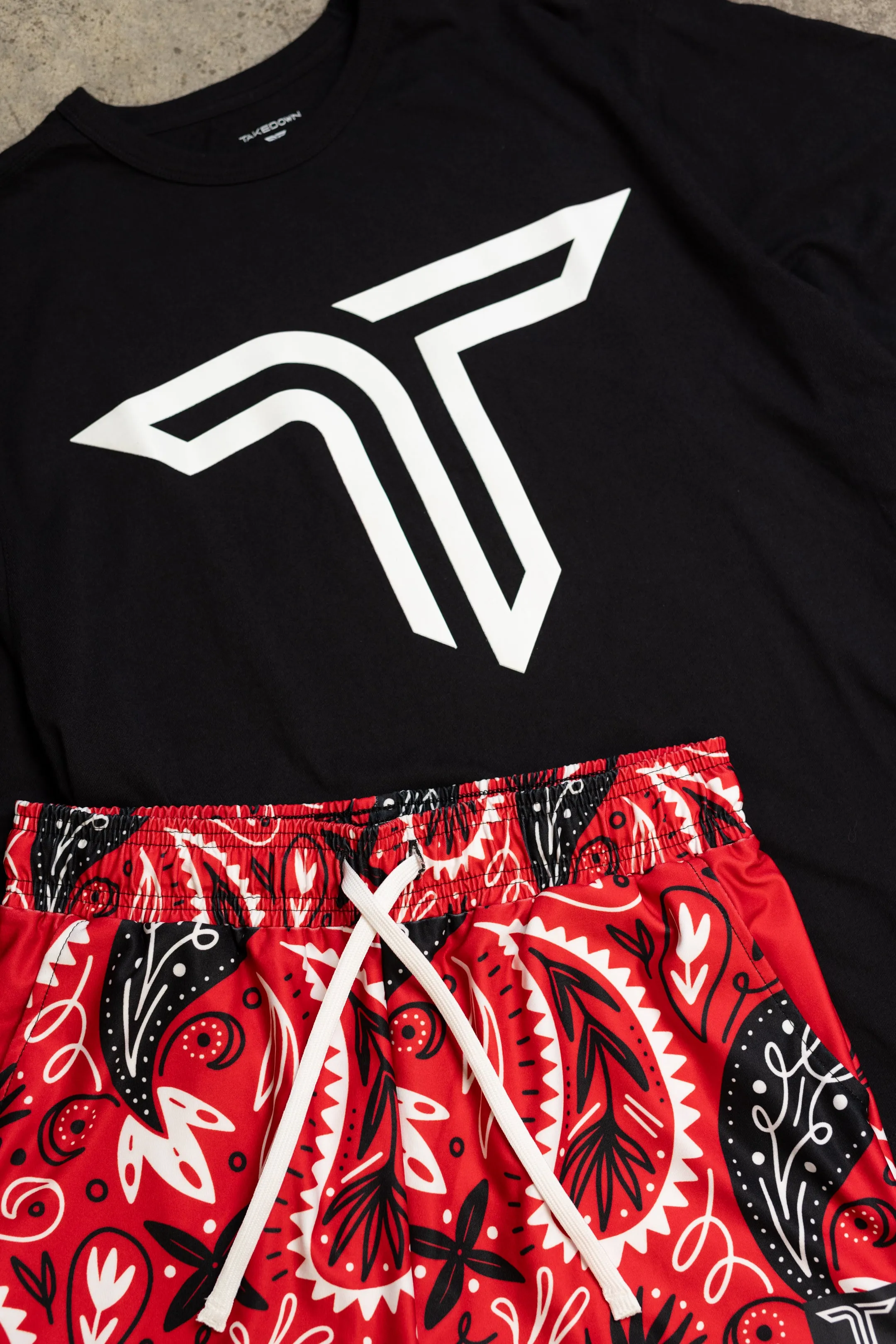 Bandana Gym Shorts (5” & 7" Inseam) - Red