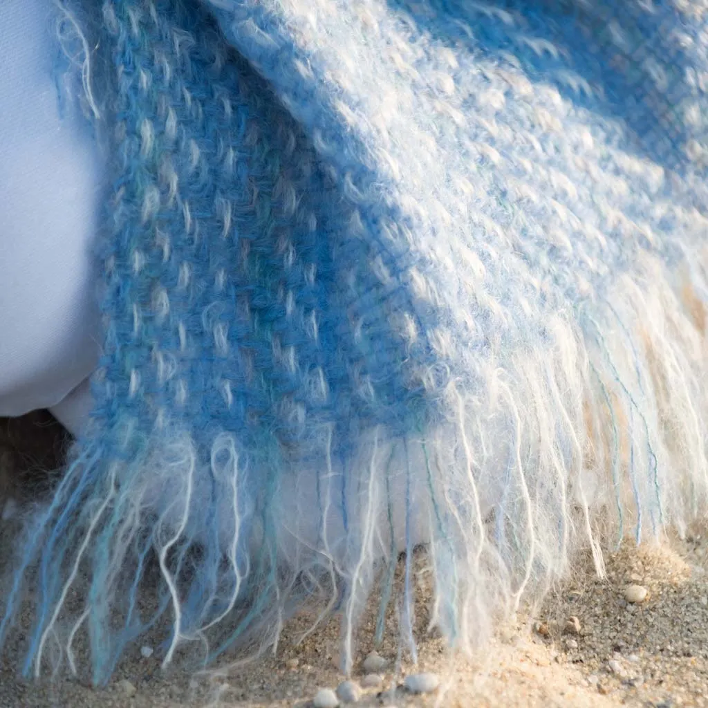 Blue Azure Handwoven Mohair Wrap