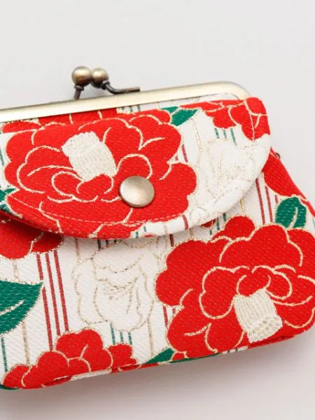 Camellia Stripe Twin GAMAGUCHI Purse