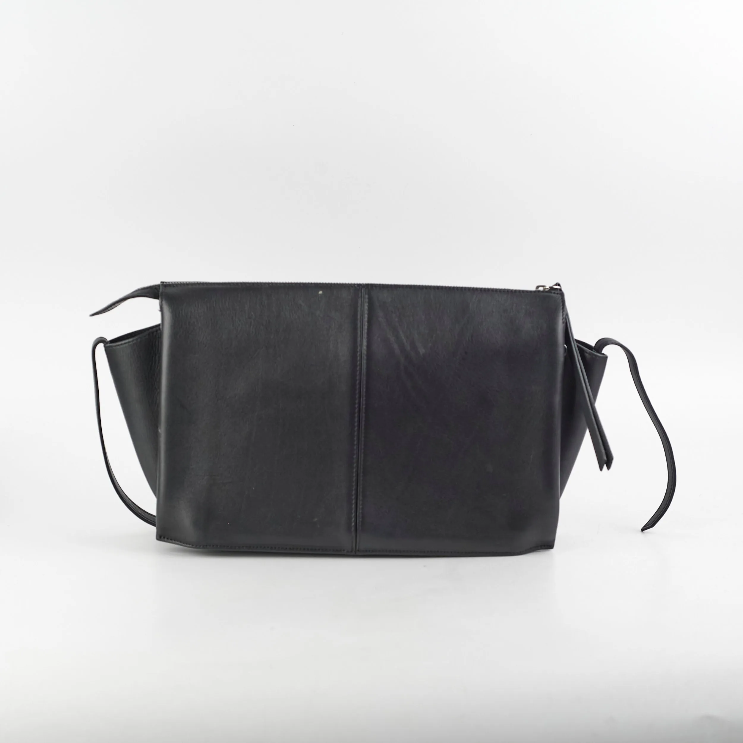 Celine TriFold Clutch On Chain Black Leather