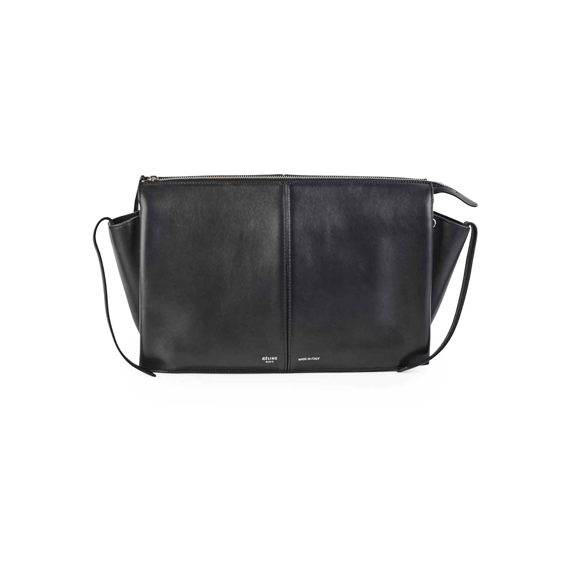 Celine TriFold Clutch On Chain Black Leather