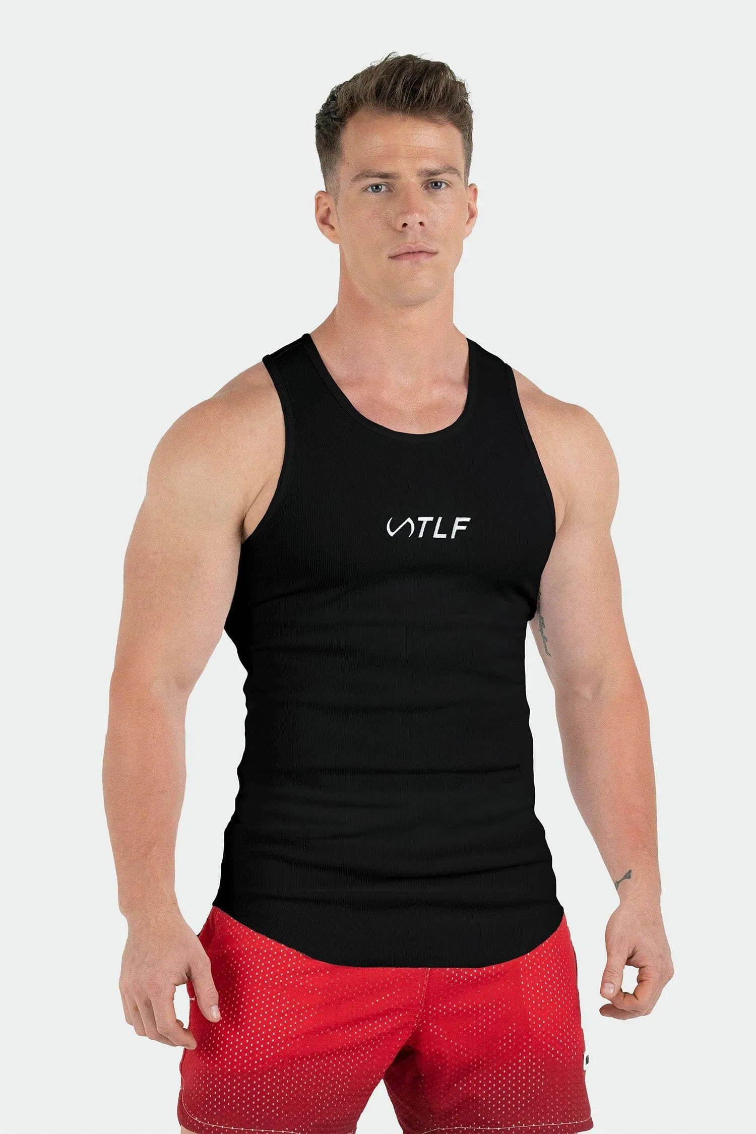 Classic Logo Ribbed Fitted Tank