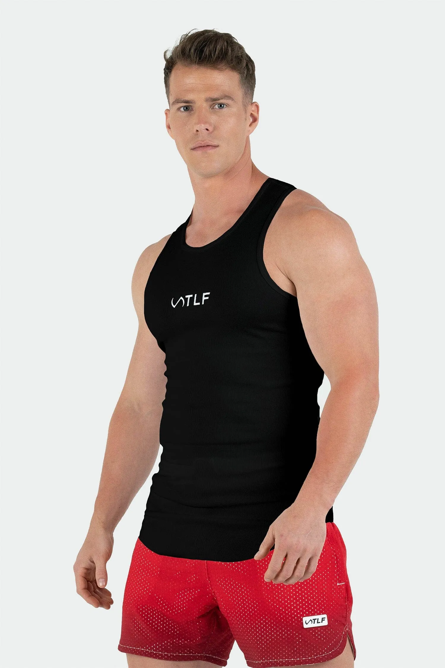 Classic Logo Ribbed Fitted Tank