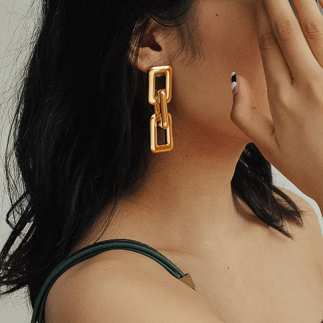 Cuban Link Drop Earrings - (Available in 2 Variants)