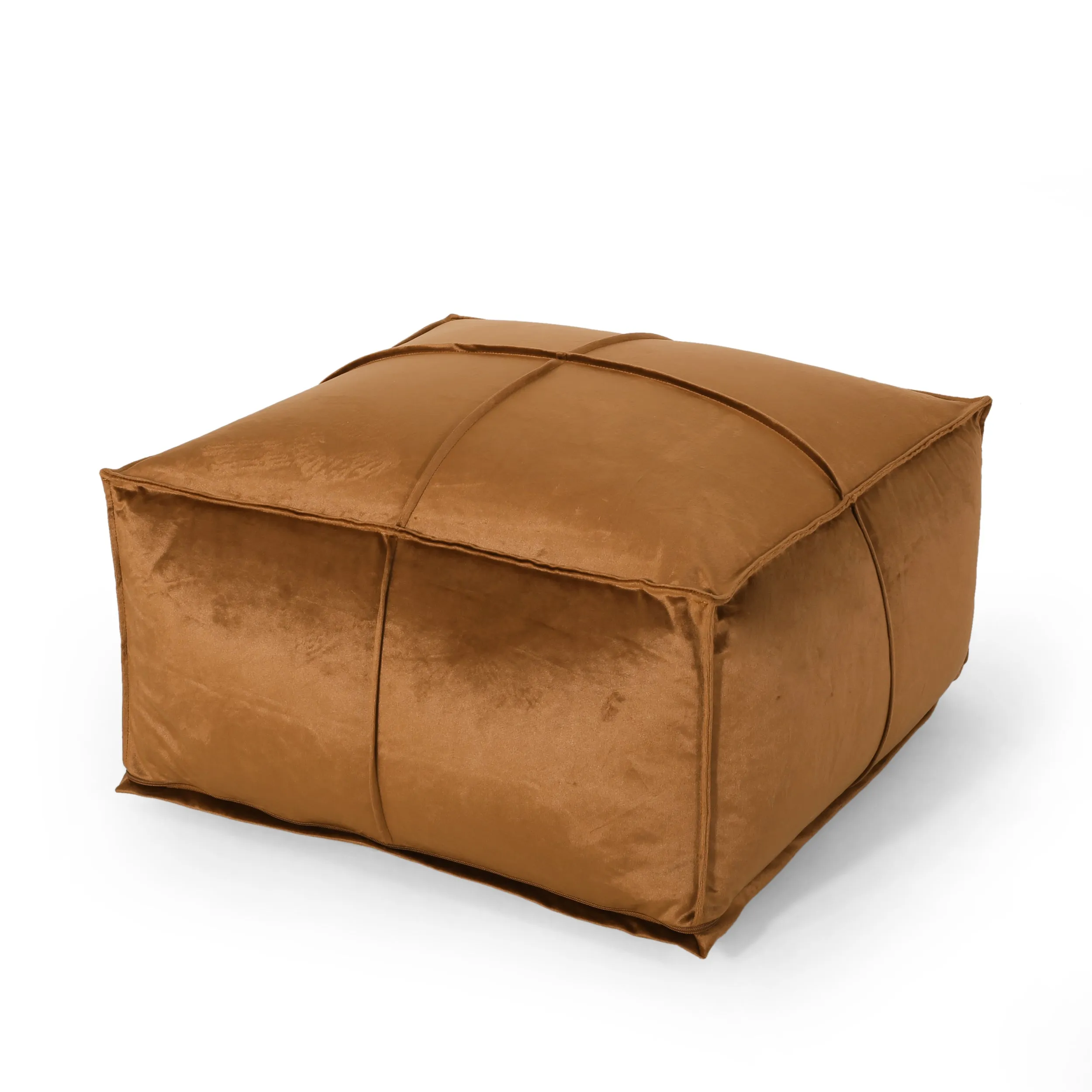 Cytheria Modern Glam Velvet Square Bean Bag Ottoman