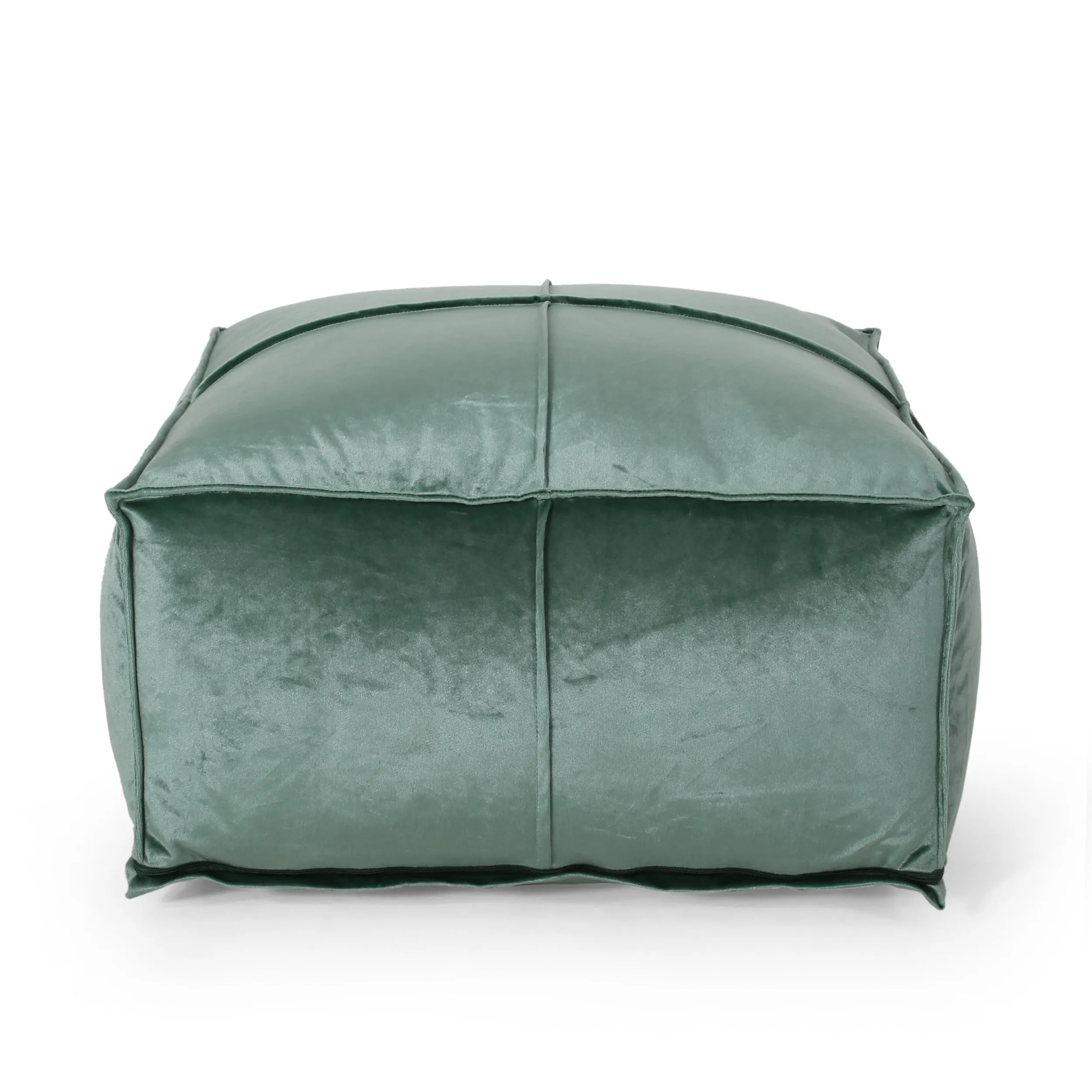 Cytheria Modern Glam Velvet Square Bean Bag Ottoman