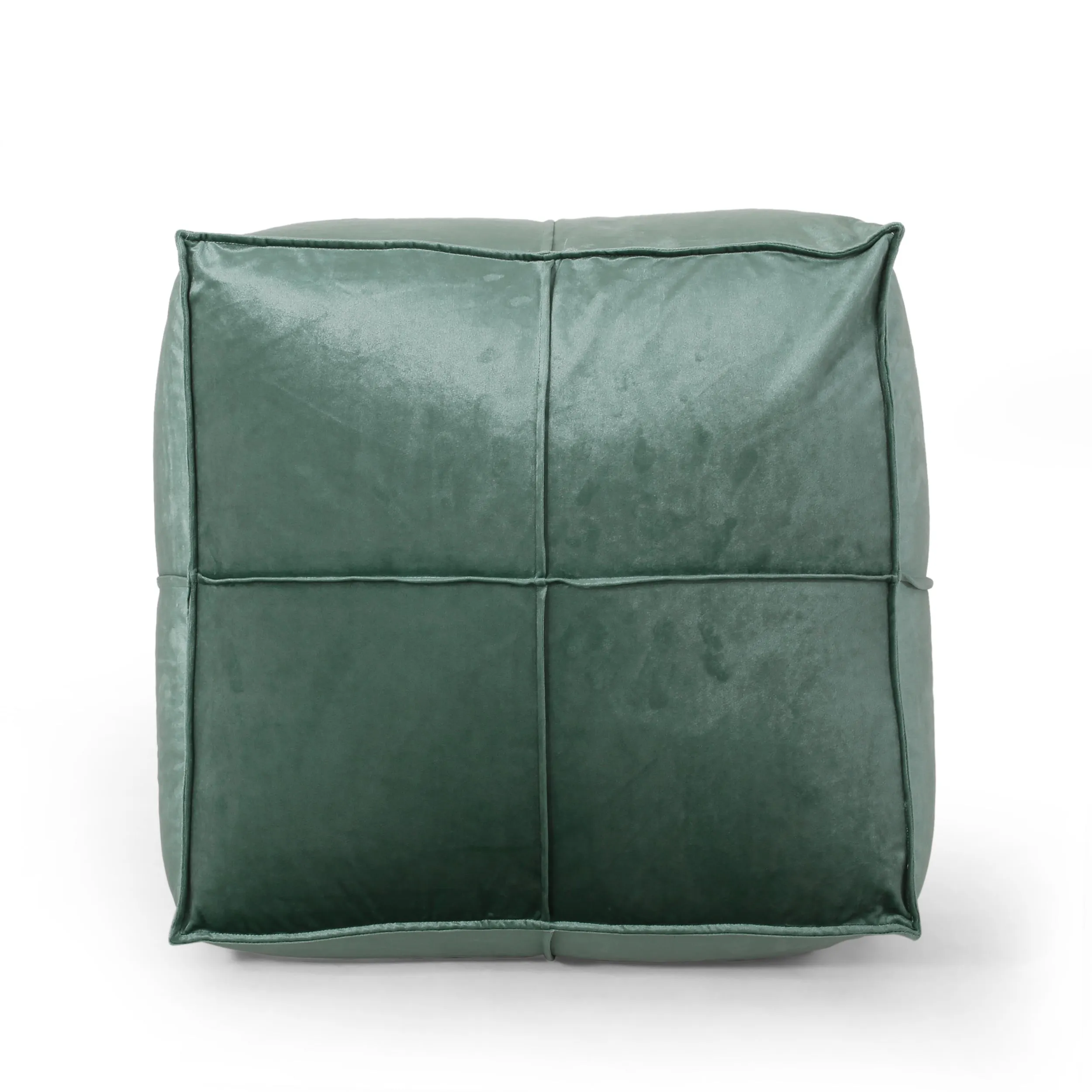 Cytheria Modern Glam Velvet Square Bean Bag Ottoman