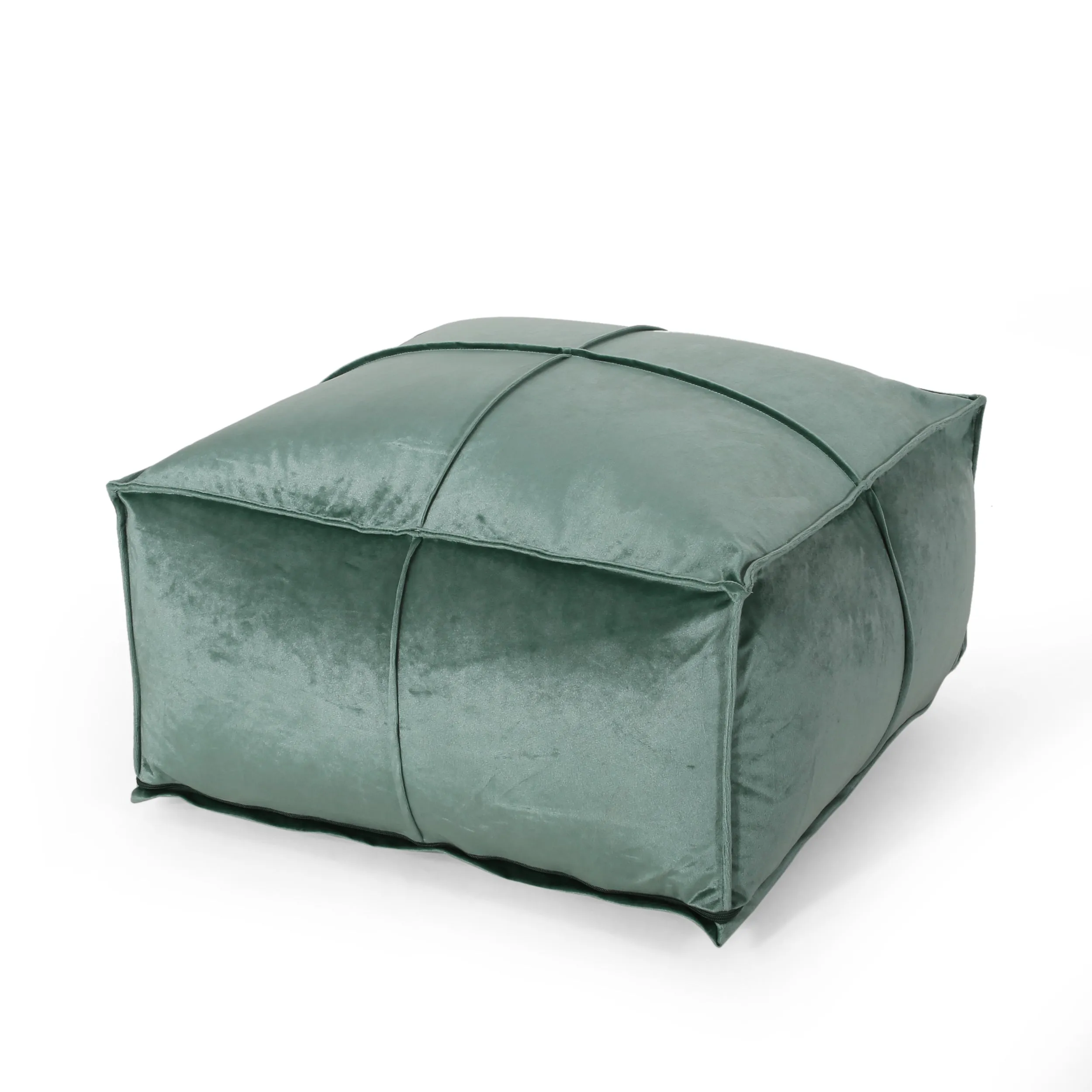 Cytheria Modern Glam Velvet Square Bean Bag Ottoman