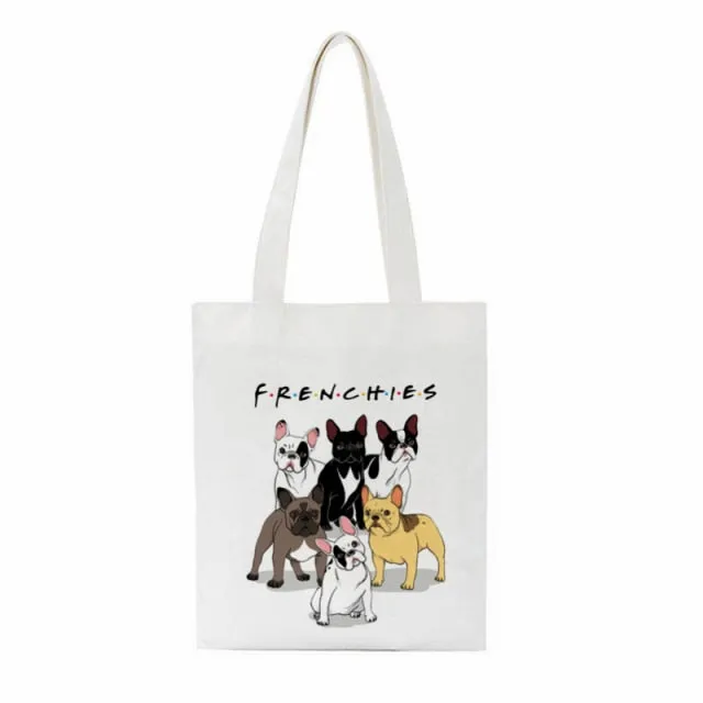 Dachshund Print Reusable Canvas Tote Bags