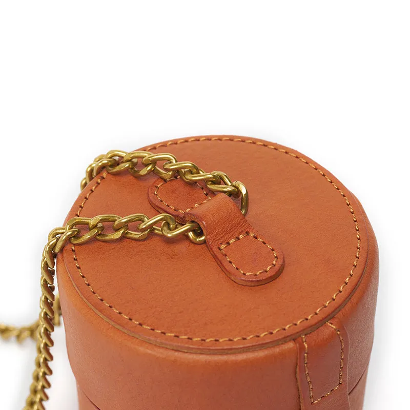 Dwarves Leather Handmade Personalized Creative Mini Cylinder Bag