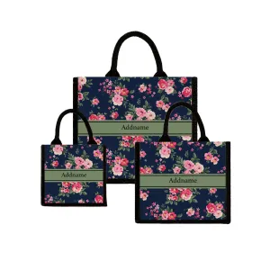 Flora Blossom Jute Tote Bag