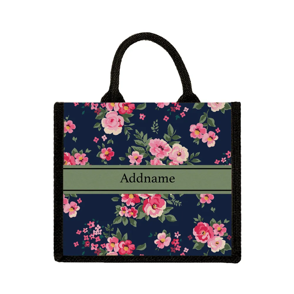 Flora Blossom Jute Tote Bag