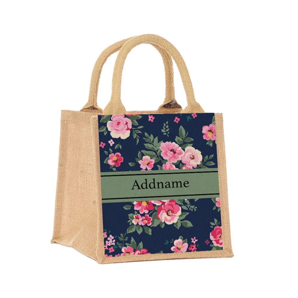 Flora Blossom Jute Tote Bag