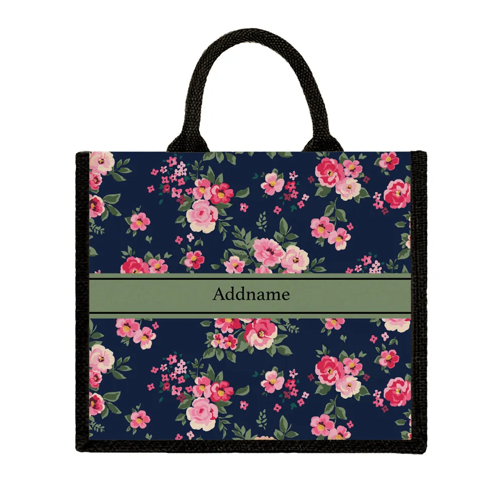 Flora Blossom Jute Tote Bag