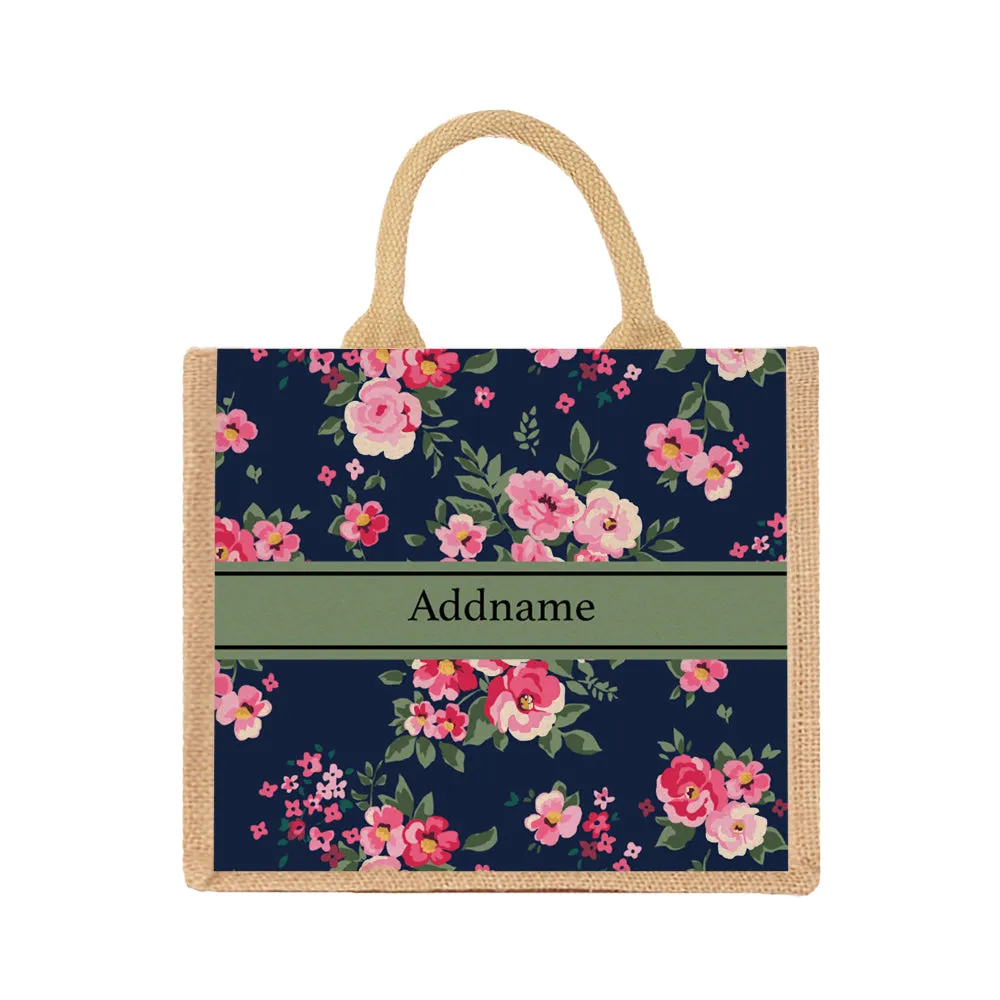 Flora Blossom Jute Tote Bag