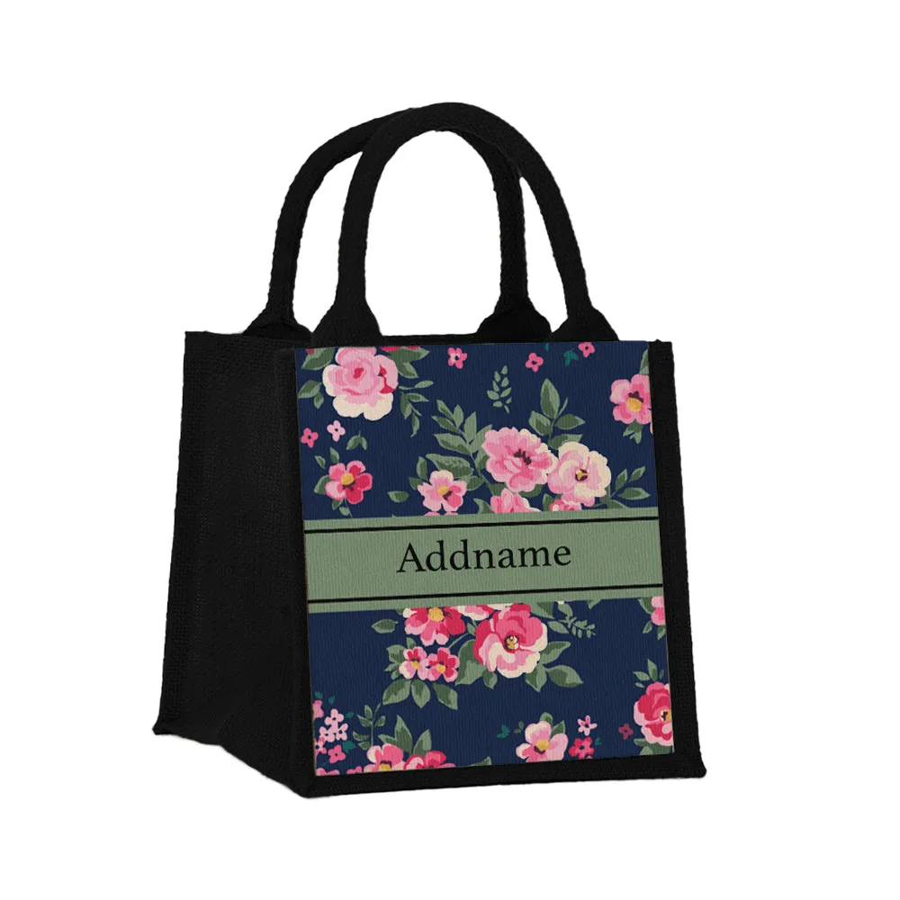 Flora Blossom Jute Tote Bag