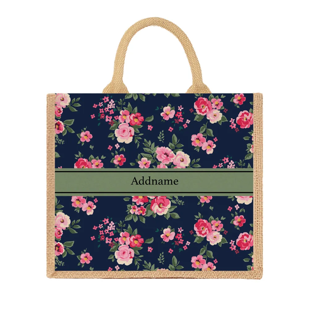 Flora Blossom Jute Tote Bag