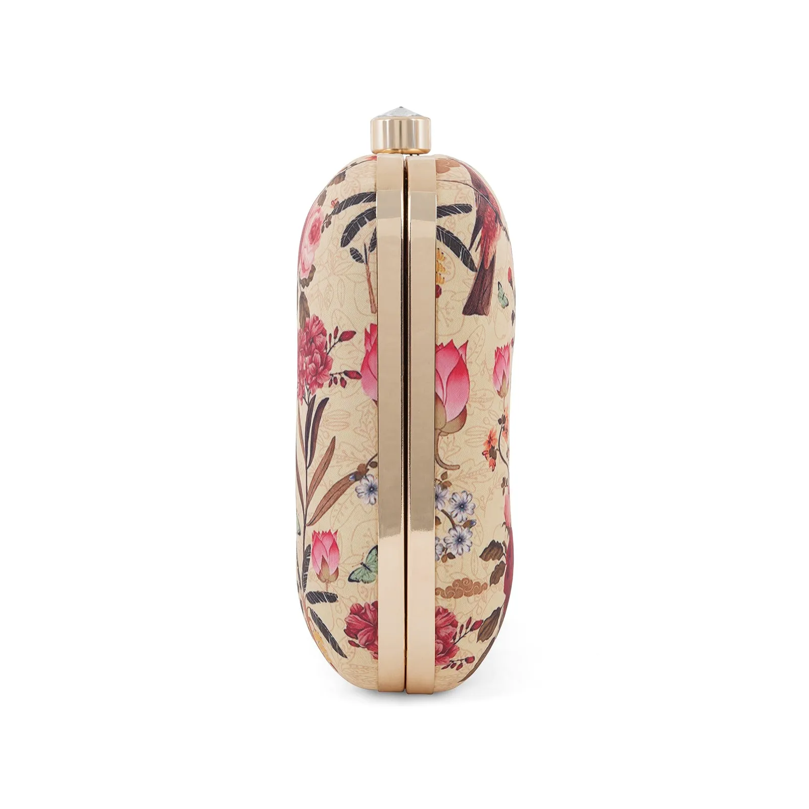 Grandma's Garden Cream Printed Clutch