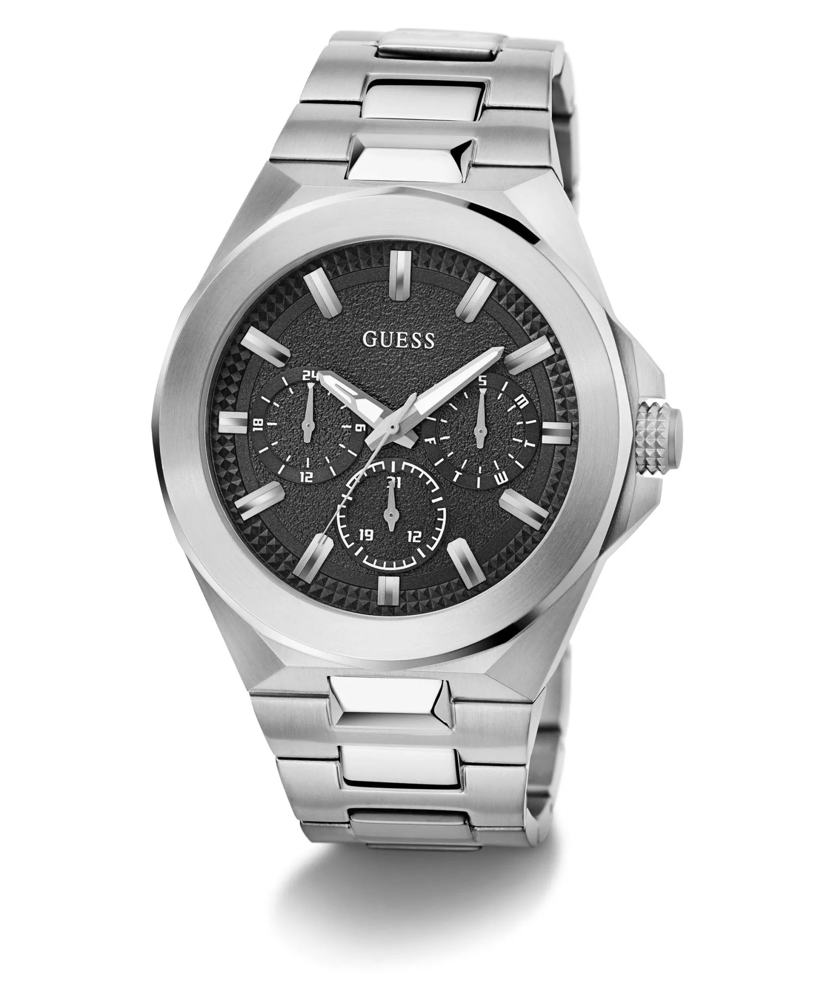 Guess Gents Dashboard Silver Tone Recycled Steel Watch GW0798G1