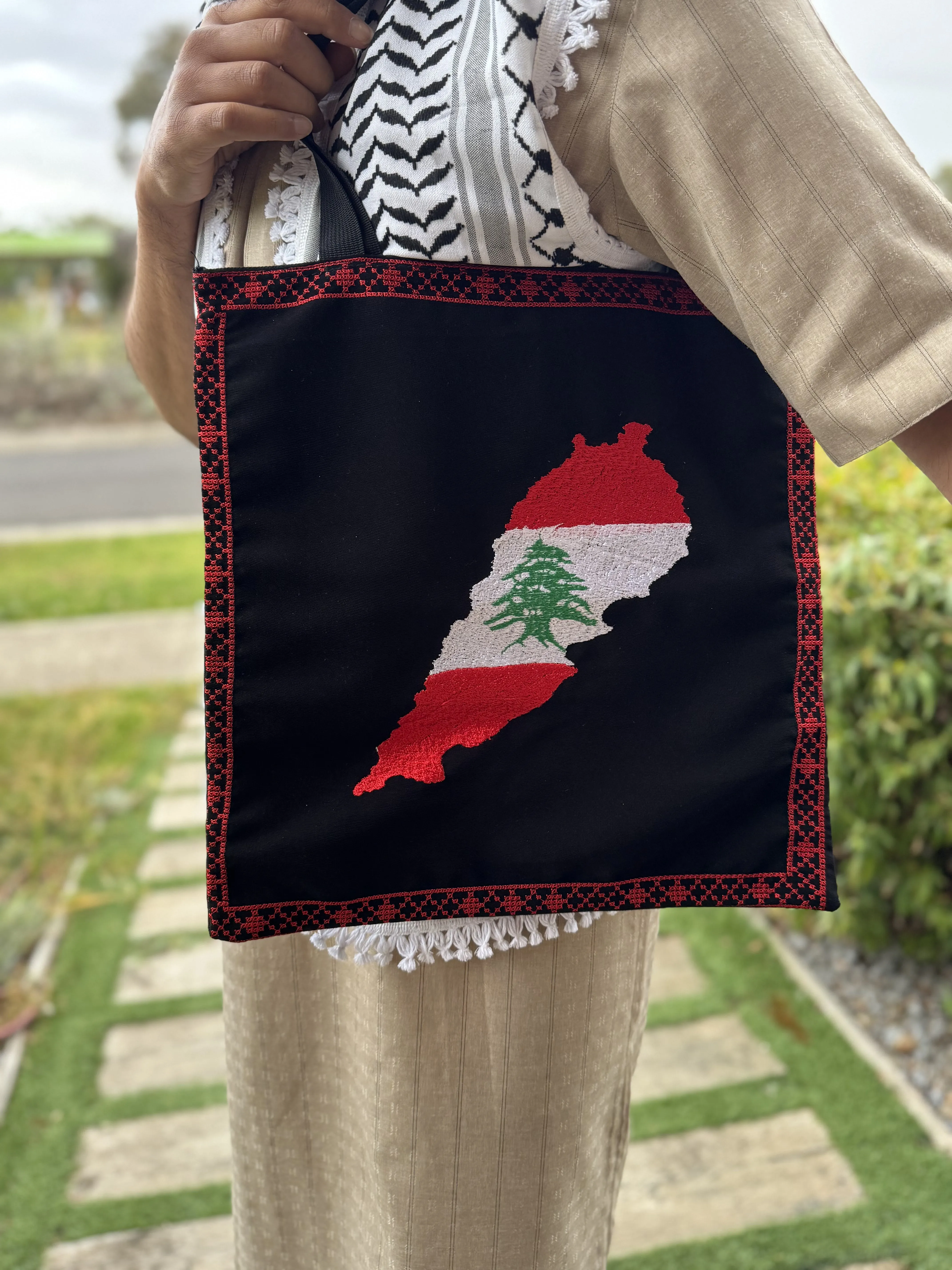 Handbag Featuring Iconic Palestine Flag Design