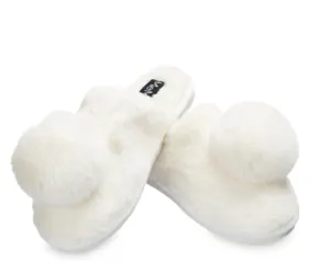 Ivory Gloria Plush Slippers