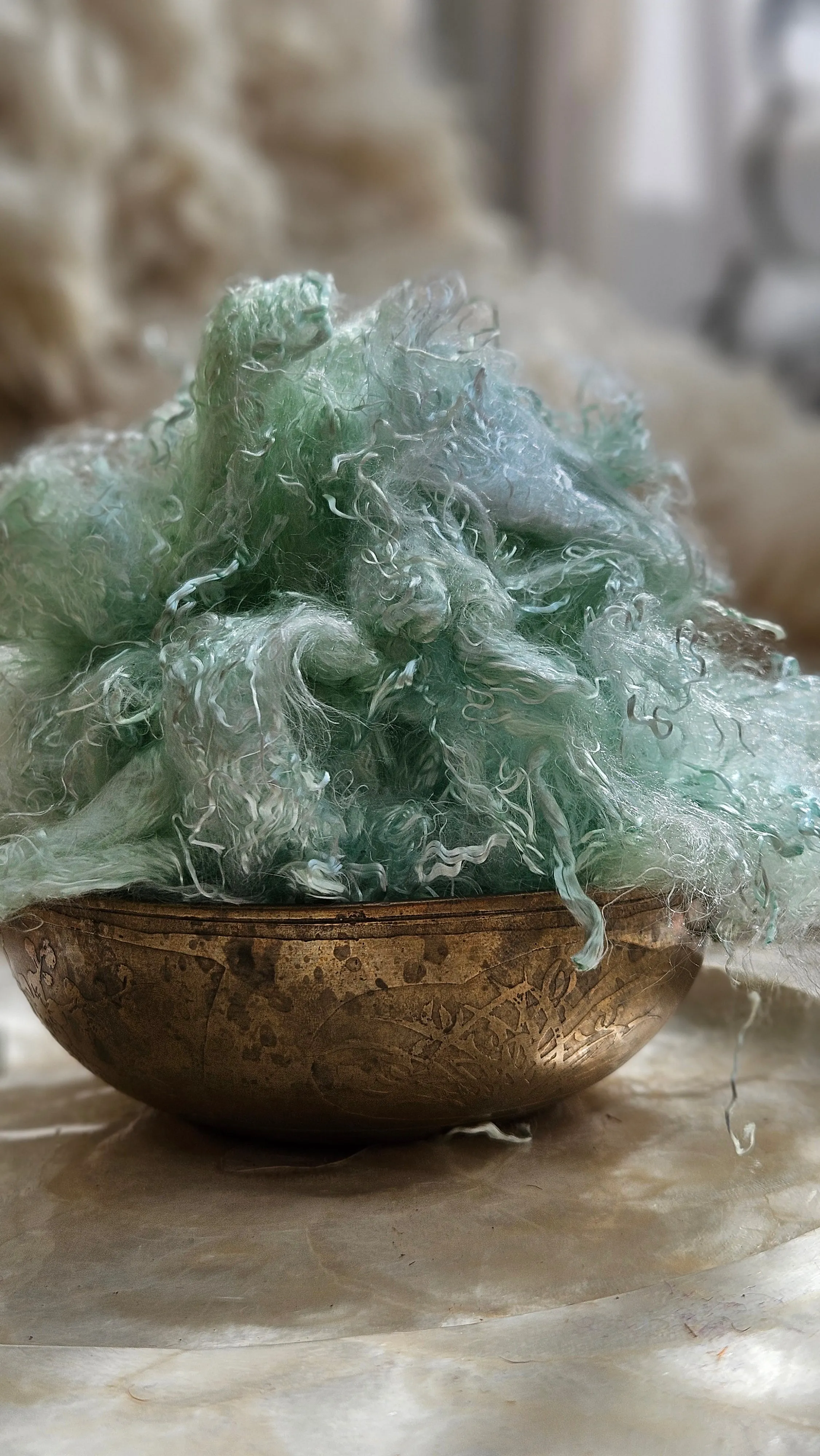 JADE Eucalyptus Crimp Hand Dyed Effects Fiber - 2 ounces