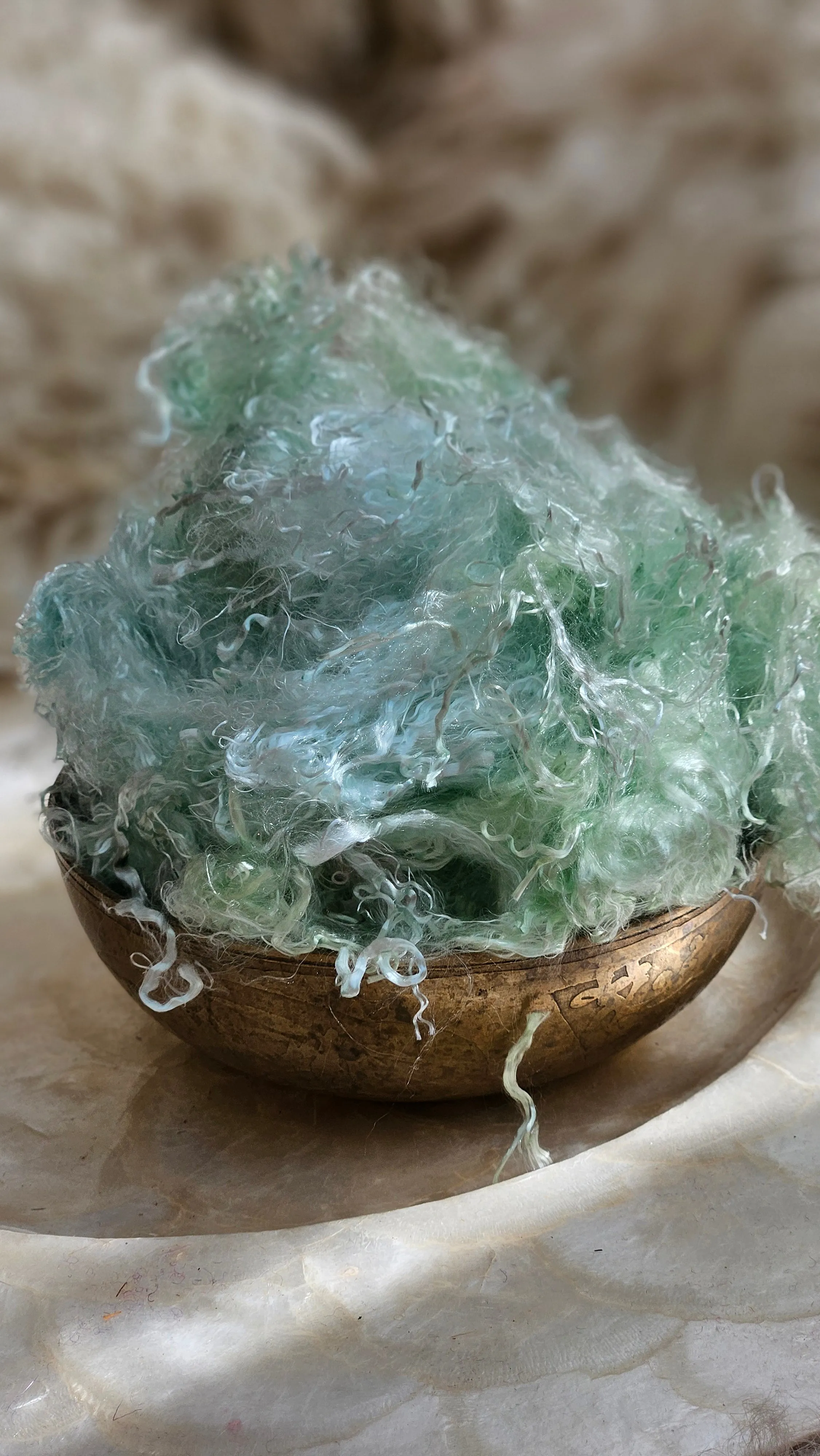 JADE Eucalyptus Crimp Hand Dyed Effects Fiber - 2 ounces