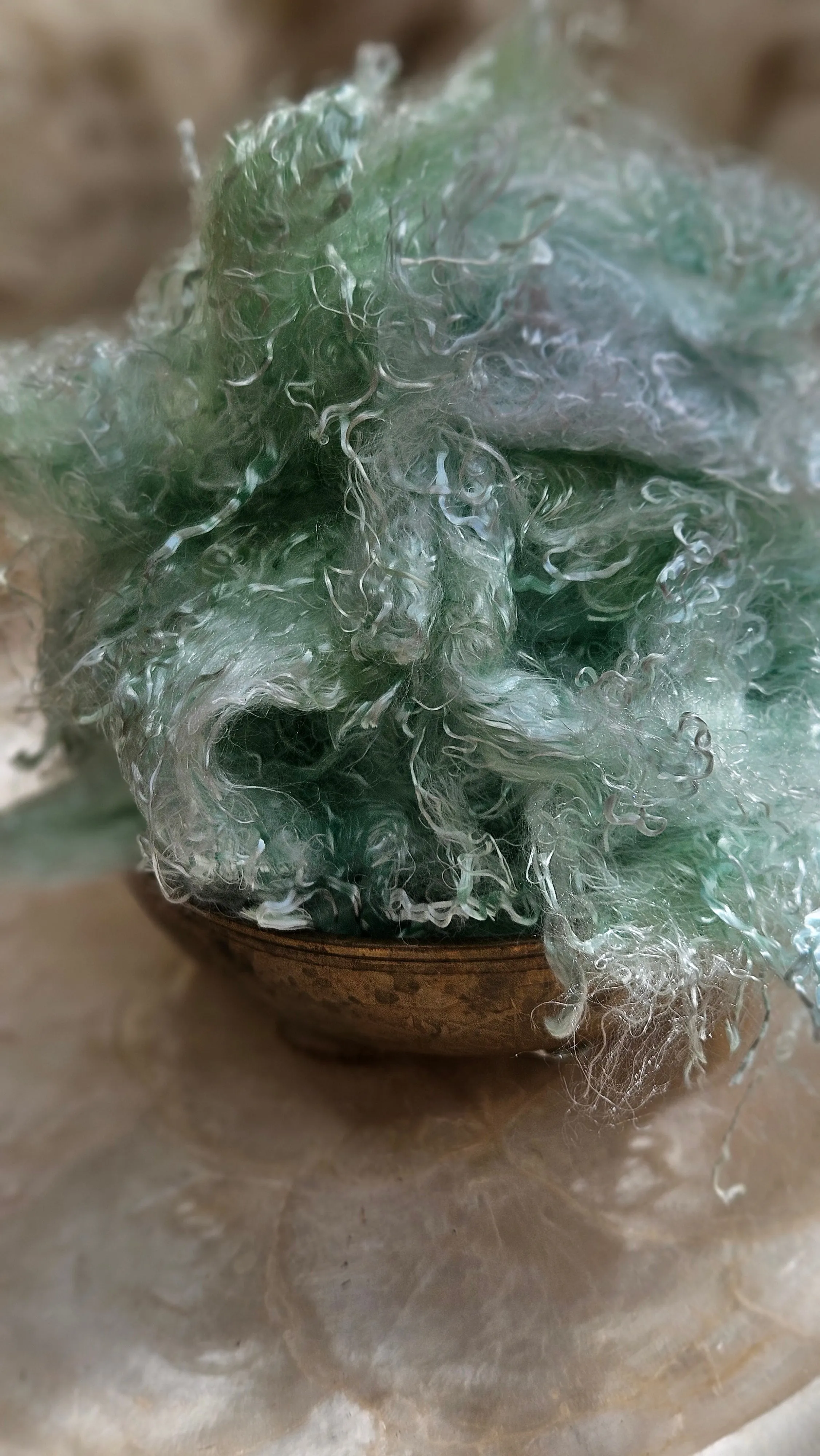 JADE Eucalyptus Crimp Hand Dyed Effects Fiber - 2 ounces