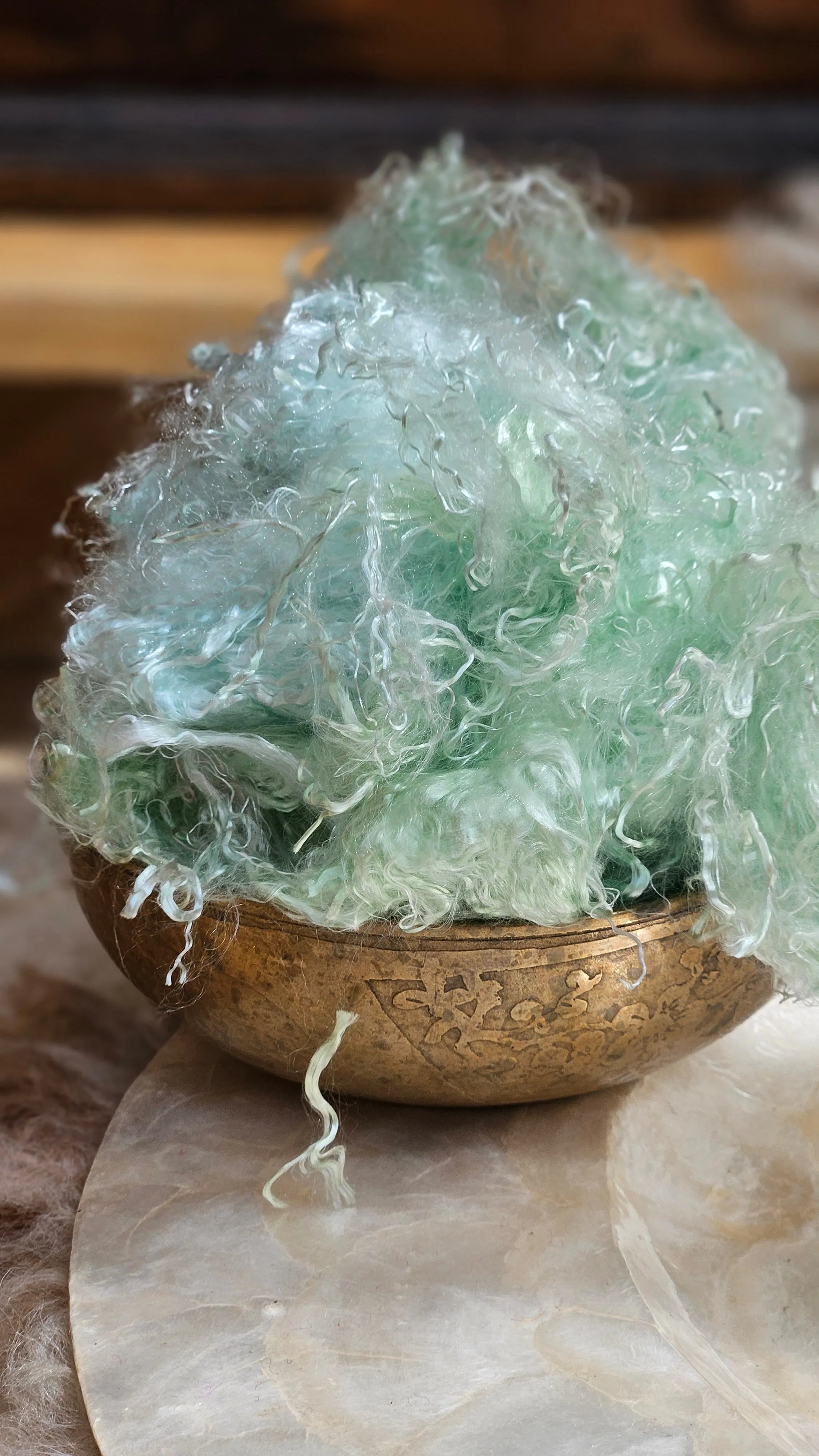 JADE Eucalyptus Crimp Hand Dyed Effects Fiber - 2 ounces