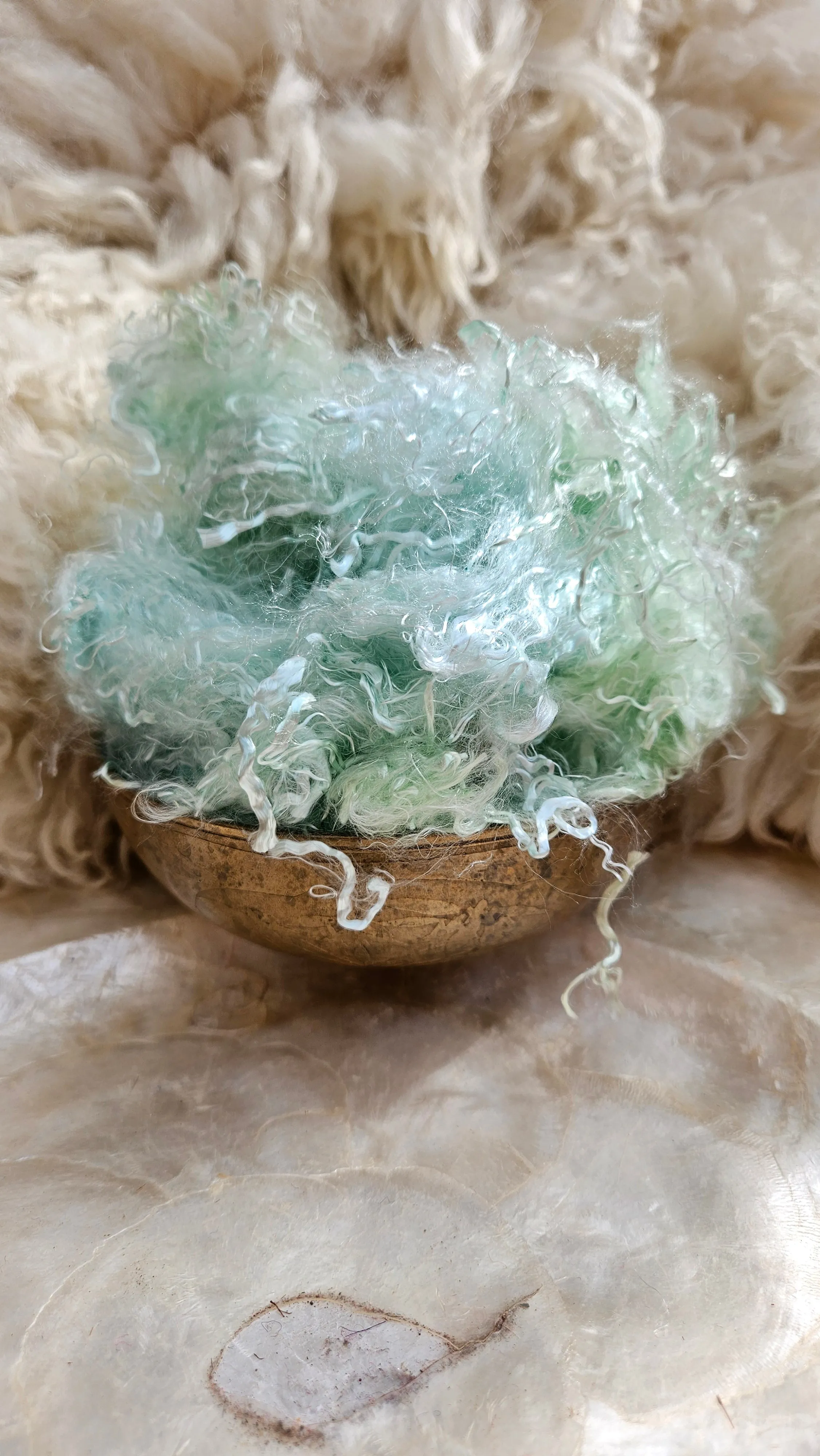 JADE Eucalyptus Crimp Hand Dyed Effects Fiber - 2 ounces