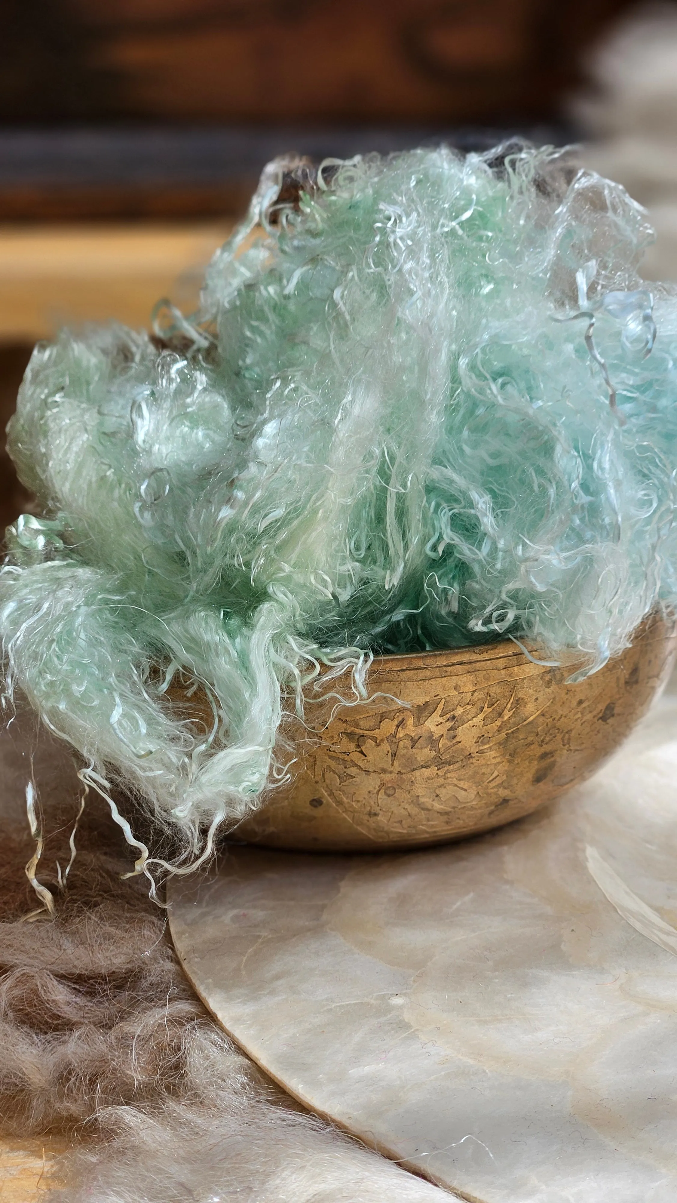 JADE Eucalyptus Crimp Hand Dyed Effects Fiber - 2 ounces