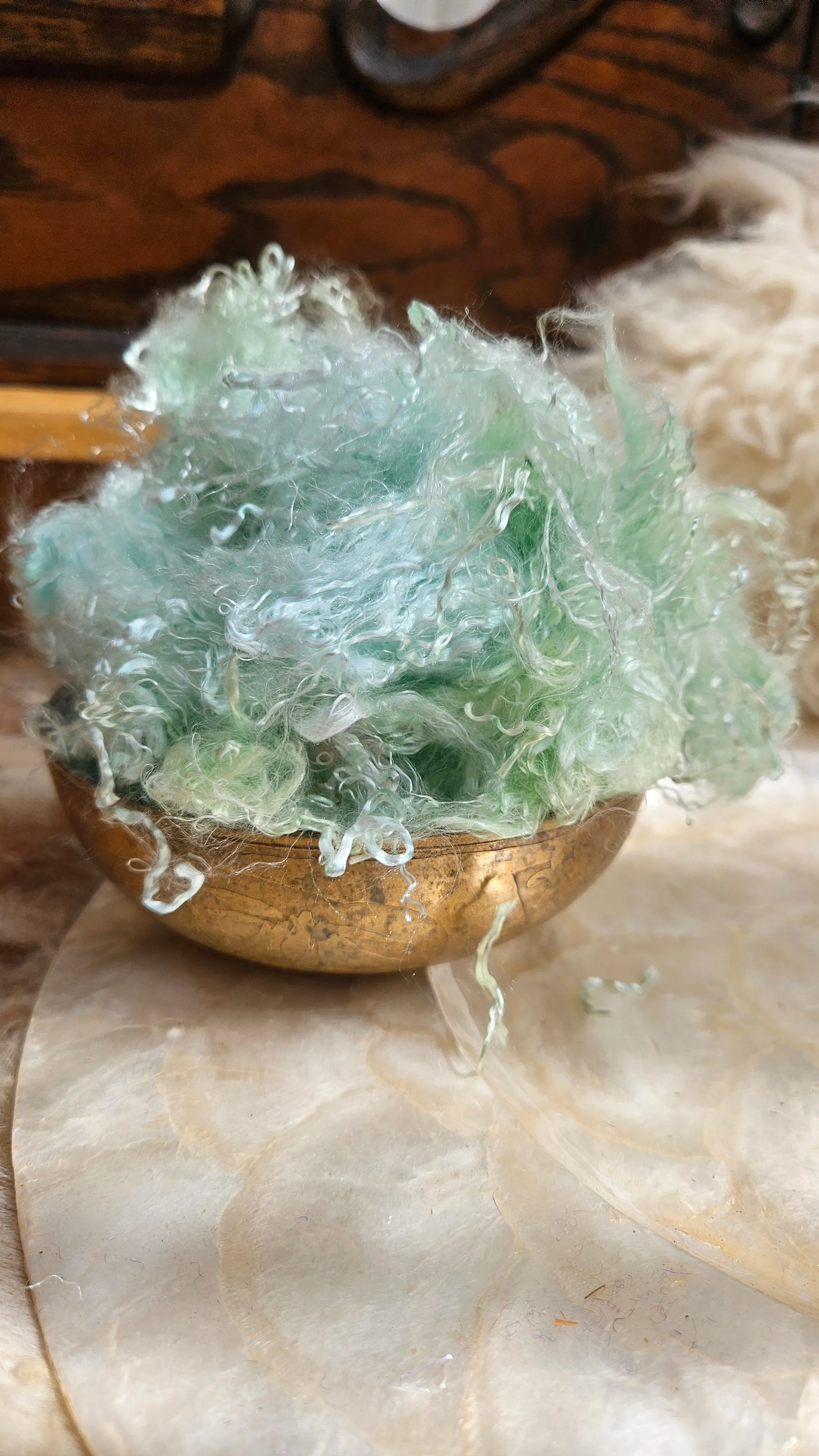 JADE Eucalyptus Crimp Hand Dyed Effects Fiber - 2 ounces