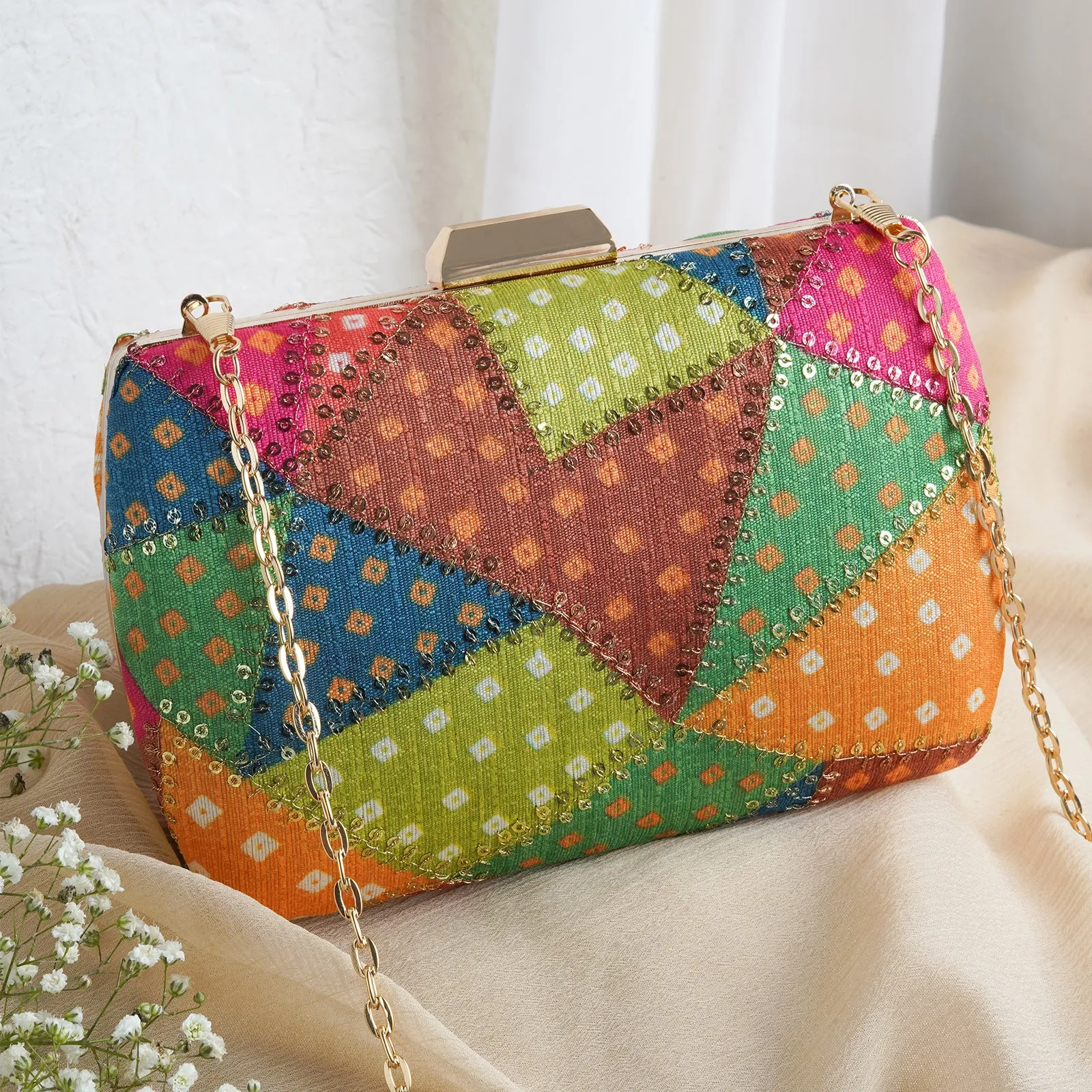 Jaipur Jazz Multicoloured Printed Clutch