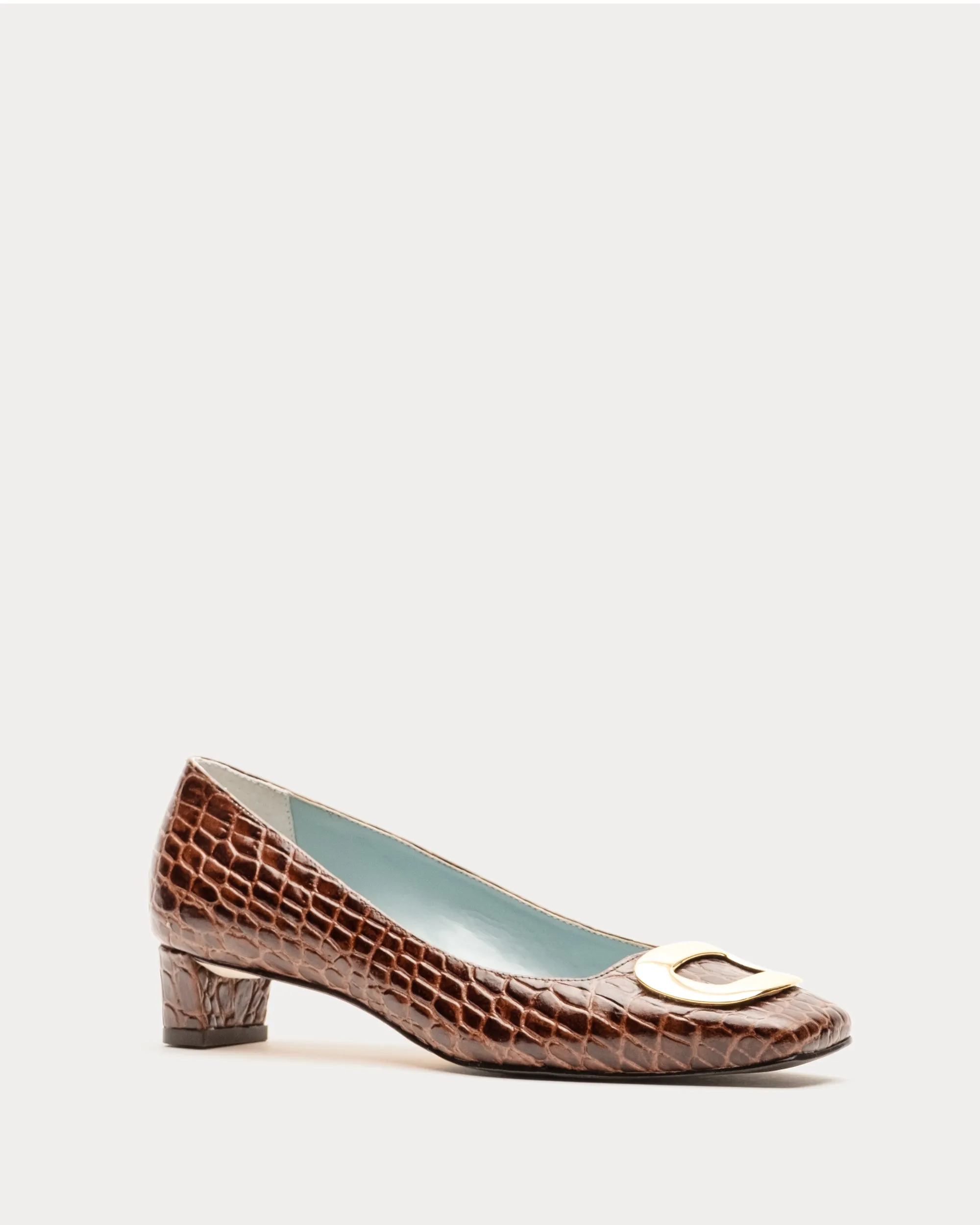 Mary Mini Block Heel Croc Embossed