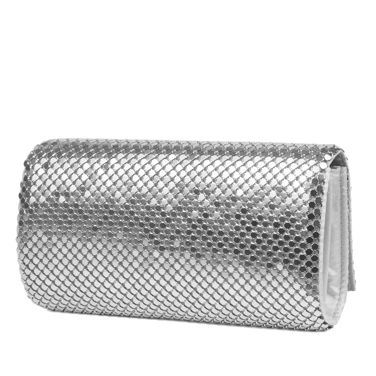 Metal Mesh Roll Evening Clutch