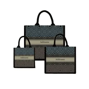 Moroccan Geometric Jute Tote Bag