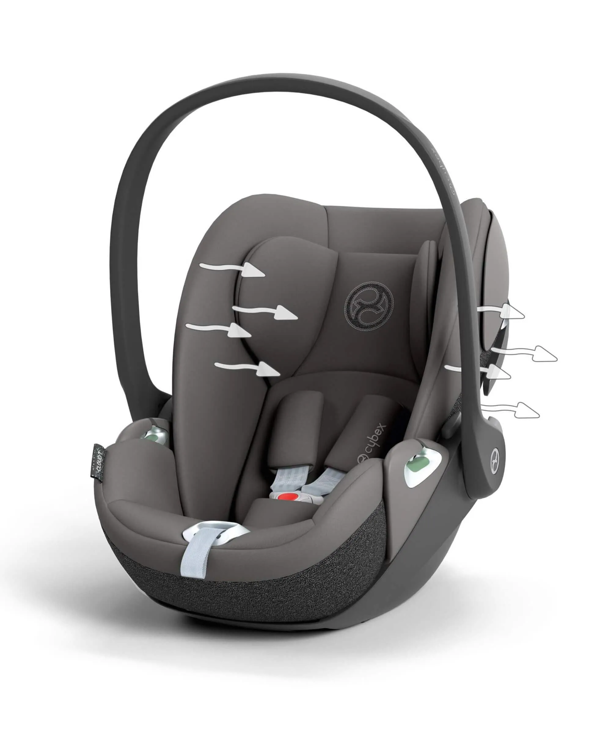 Ocarro Pushchair Complete Bundle with Cybex Cloud T Car Seat & Base (8 Pieces) - Flint Grey